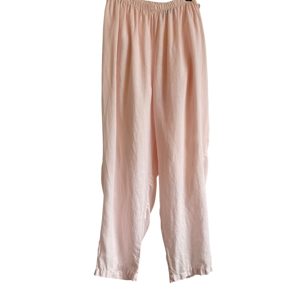 VTG JOHNNY WAS COLLECTION Womens Pink 100% Linen Lounge‎ Pants Size 1X